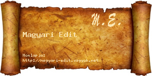 Magyari Edit névjegykártya
